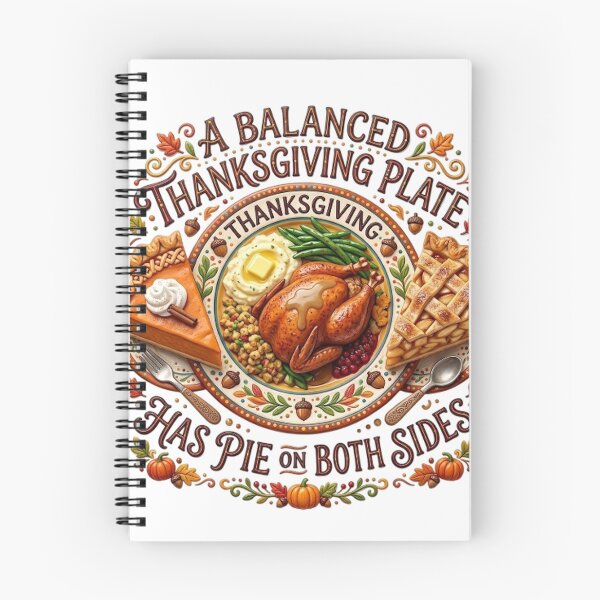 Item preview, A balanced Thanksgiving plate has pie on both sides. designed and sold by likbatonboot.