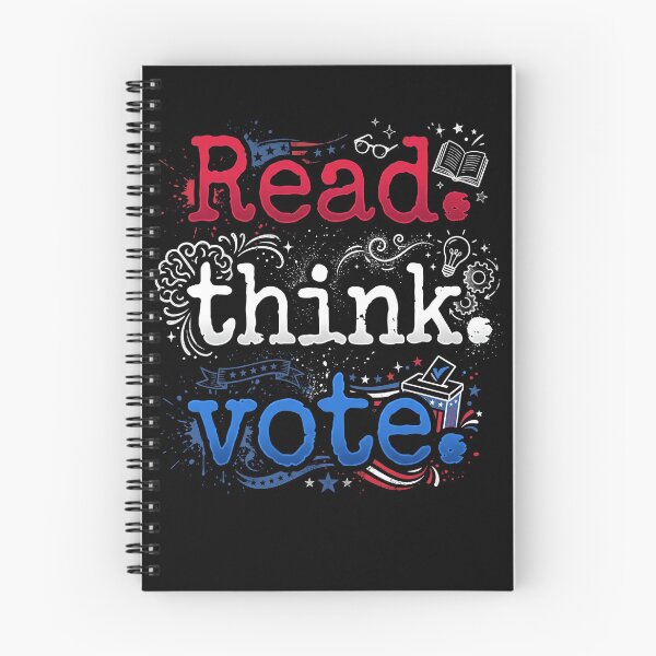 Item preview, Red White Blue Read Think Vote Typography with Stars Book Glasses and Ballot Box designed and sold by ArcaneArtistry.