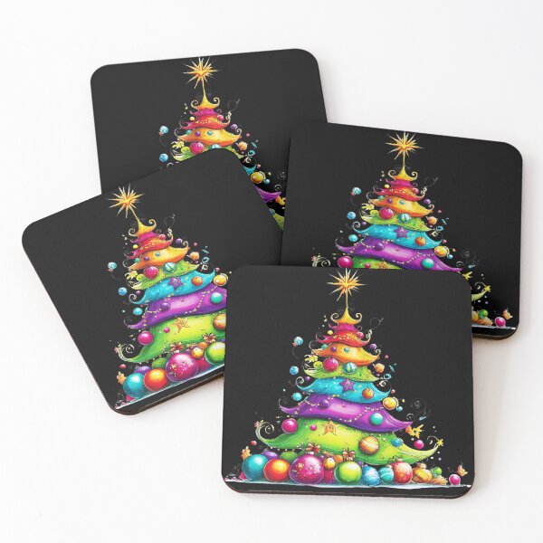 Item preview, Rainbow Hues Christmas Tree - Colorful Holiday Decorations Art designed and sold by DEC02.
