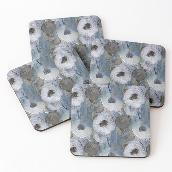Item preview, Whimsical Modern Flowers on Blue designed and sold by Artistestella.
