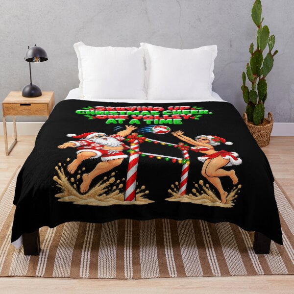 Item preview, Santa vs. Mrs. Claus Beach Volleyball – Serving Up Christmas Cheer | Funny Holiday Sports Humor designed and sold by signshirtz.