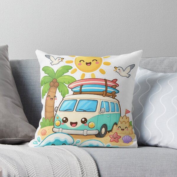 Item preview, Cute Camper Van Beach Surfboards Road Trip designed and sold by porchswings.