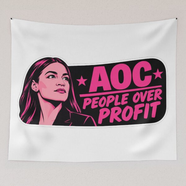 Item preview, AOC People Over Profit Political Illustration designed and sold by Owcomm.
