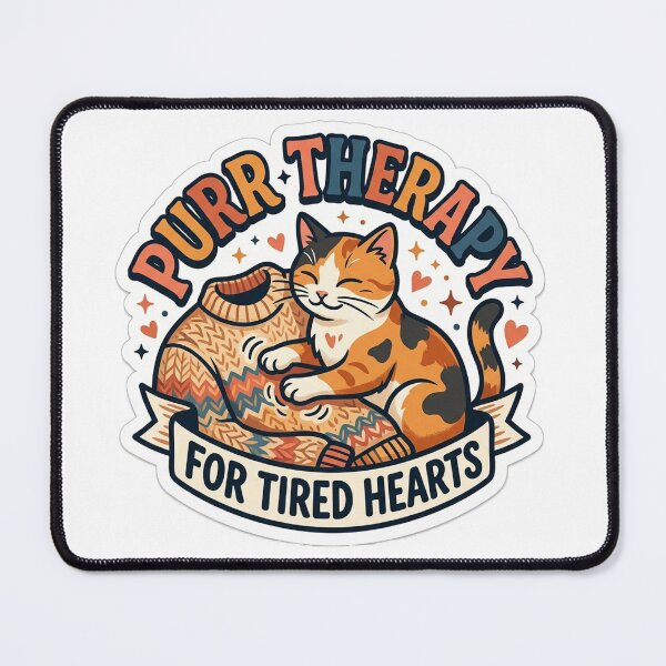Item preview, Purr Therapy For Tired Hearts Cute Calico Cat Kneading Biscuits designed and sold by Untamed Paws.