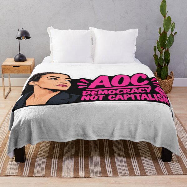 Item preview, AOC Democracy Not Capitalism Political Portrait designed and sold by Owcomm.