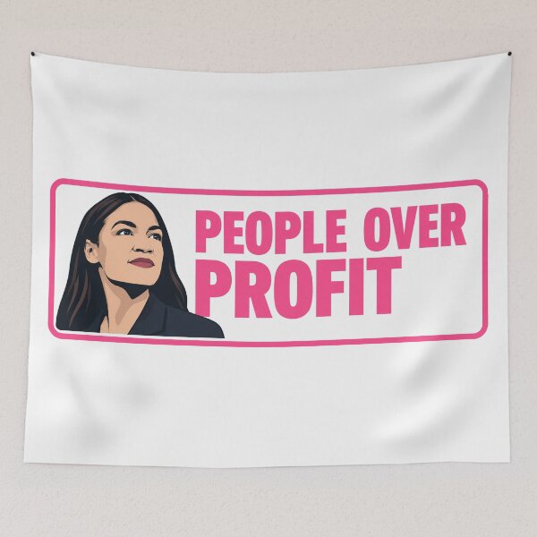 Item preview, People Over Profit AOC Political Art designed and sold by Owcomm.