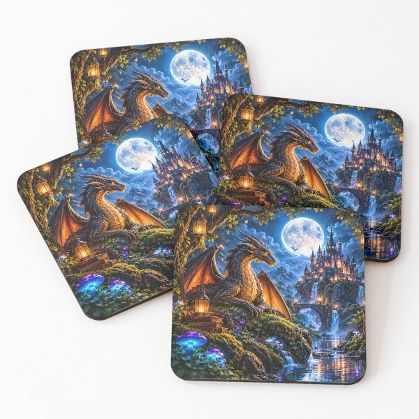Item preview, Enchanted Dragon Castle – Magical Fantasy Art   designed and sold by SAMORA ORIGINALS.