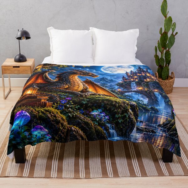 Item preview, Enchanted Dragon Castle – Magical Fantasy Art designed and sold by SAMORA ORIGINALS.