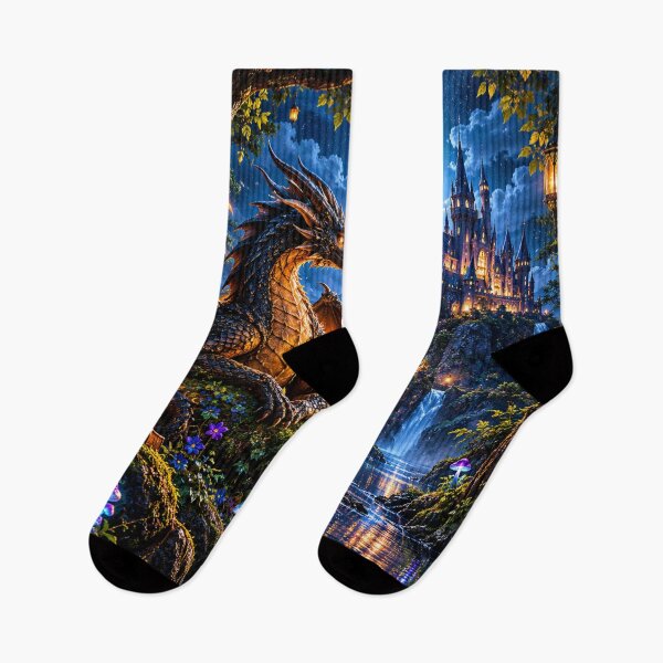 Item preview, Enchanted Dragon Castle – Magical Fantasy Art   designed and sold by SAMORA ORIGINALS.