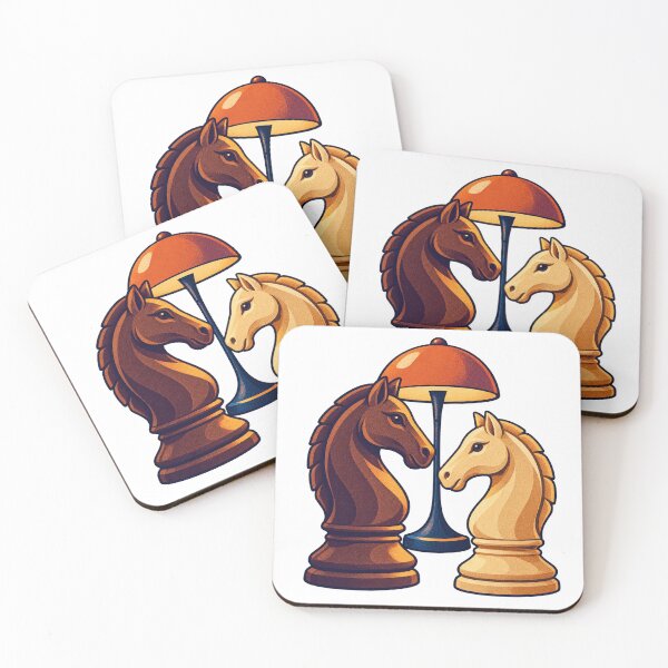 Item preview, Chess Knights Under a Warm Desk Lamp designed and sold by Drip stamp.