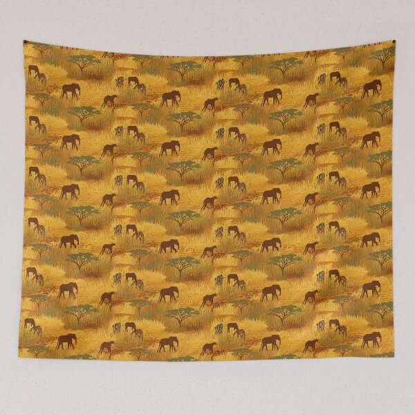 Item preview, African Savannah Wildlife Pattern – Golden Safari Landscape designed and sold by WildlifeInc.