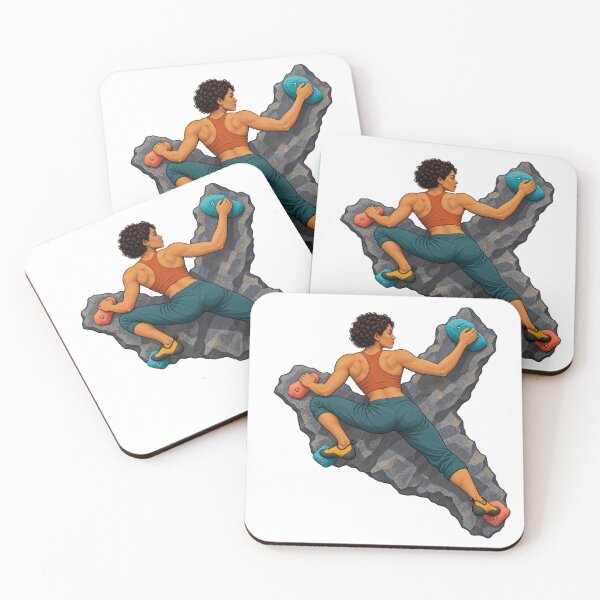 Item preview, Woman Bouldering on Colorful Climbing Holds designed and sold by Drip stamp.