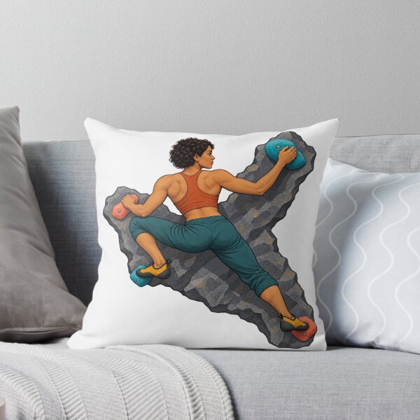 Item preview, Woman Bouldering on Colorful Climbing Holds designed and sold by Drip stamp.