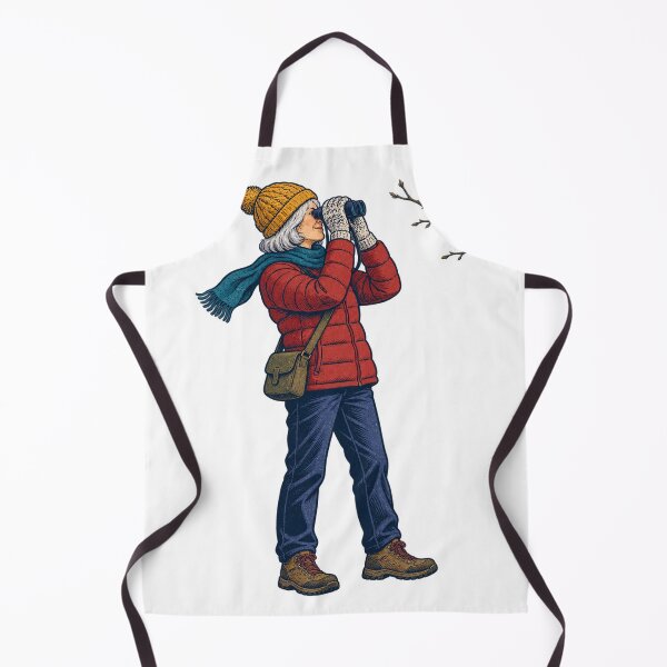 Item preview, Winter Birdwatcher with Binoculars and Songbird designed and sold by Drip stamp.