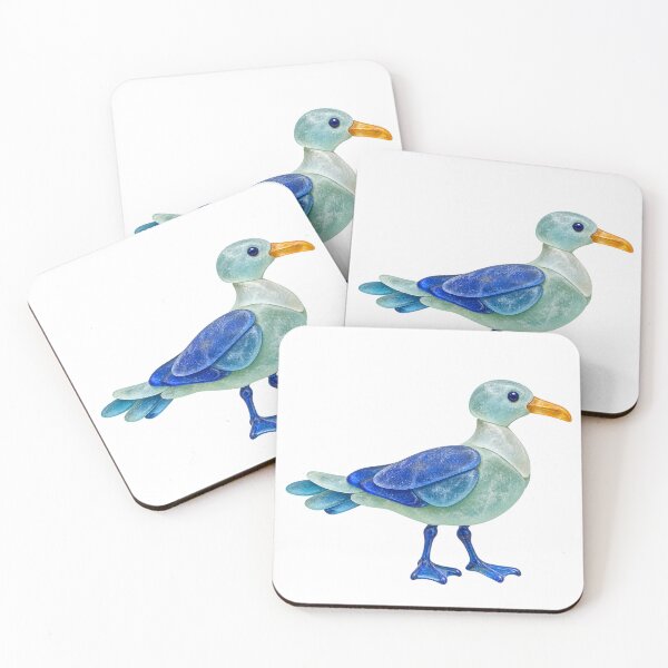 Item preview, Sea Glass Gull Coastal Sculpture Illustration designed and sold by Drip stamp.