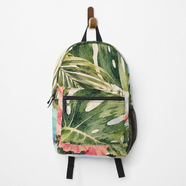 Item preview, Bermuda Tropical Monstera and Hibiscus Watercolor Art designed and sold by eurosummer.
