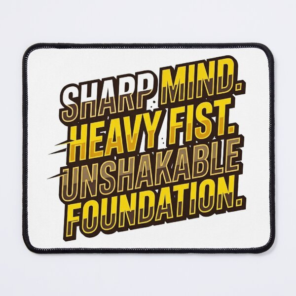 Item preview, Sharp Mind Heavy Fist Unshakable Foundation - Bold Motivational Quote designed and sold by Plot Twist Supply.