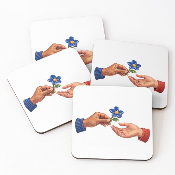 Item preview, Hands Passing a Blue Ceramic Flower designed and sold by Drip stamp.