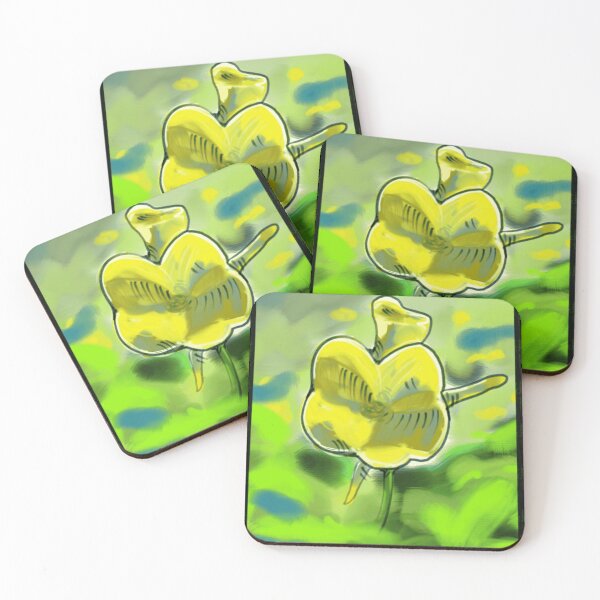 Item preview, Glowing Yellow Abstract Spring Floral Art designed and sold by MutagenixPixel.