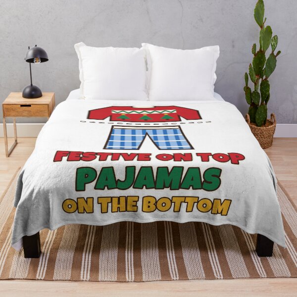 Item preview, Festive On Top Pajamas On The Bottom Funny Work From Home Christmas designed and sold by Bornprints.