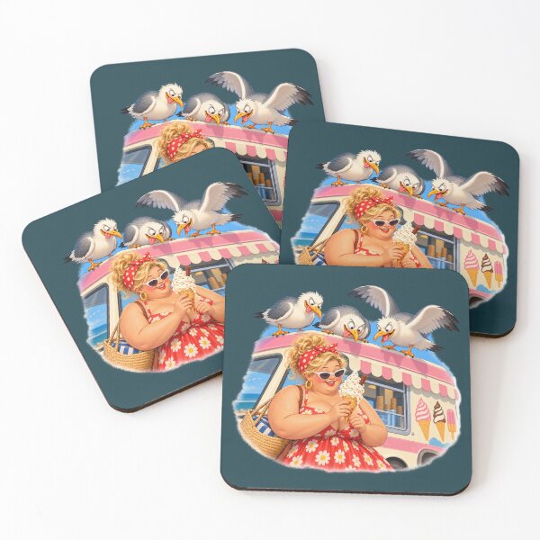 Item preview, Funny Seagulls Eyeing Ice Cream - Seaside Cartoon designed and sold by azule1.
