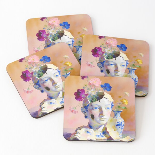 Item preview, Surreal Porcelain Sculpture with Wildflowers and Vintage Floral Art designed and sold by soulfulpalette.