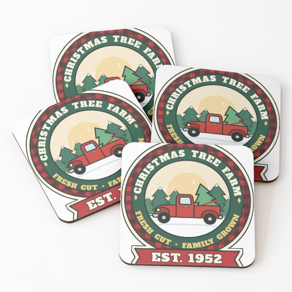 Item preview, Christmas Tree Farm Vintage Red Truck Plaid Badge designed and sold by Laminou91.