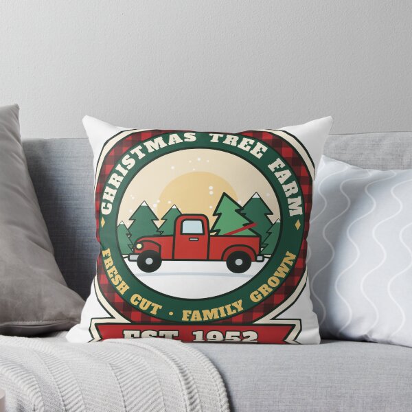 Item preview, Christmas Tree Farm Vintage Red Truck Plaid Badge designed and sold by Laminou91.