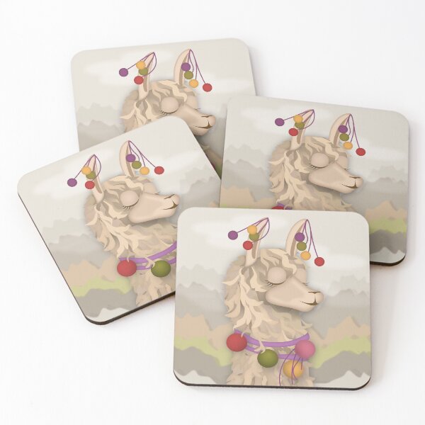 Item preview, Cute Festive Llama with Pom Poms designed and sold by Qoyllur.