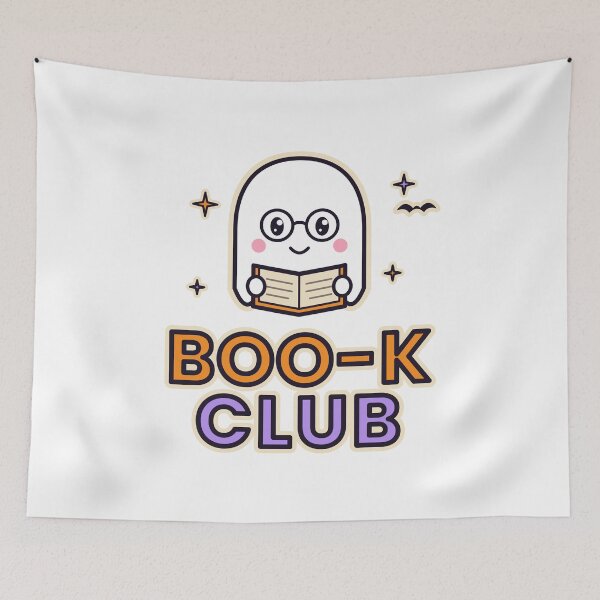 Item preview, Boo-k Club Cute Ghost Reading Book Funny Halloween Bookish Pun designed and sold by Elarabyonline.