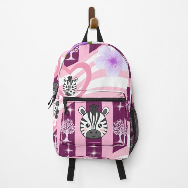 Item preview, Cute Zebra Kawaii Heart Floral Purple Pink Pattern designed and sold by Azurart2.
