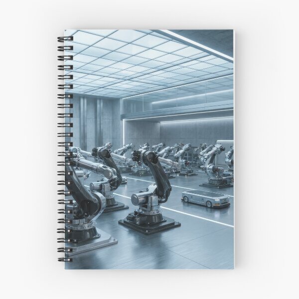 Item preview, Rows Of Robotic Arms In Clean Factory designed and sold by KaiWaiGallery.