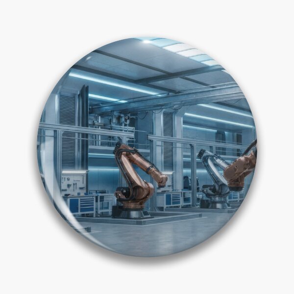 Item preview, Silver And Copper Robots In Skylit Hall designed and sold by KaiWaiGallery.