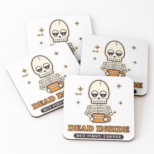 Item preview, Dead Inside But First Coffee Funny Skeleton Halloween Coffee Lover designed and sold by Elarabyonline.