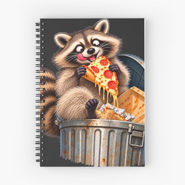Item preview, Funny Raccoon Eating Pizza - Cute Trash Panda Cartoon designed and sold by azule1.
