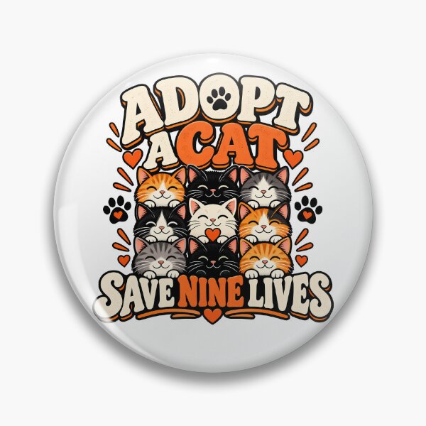 Item preview, Adopt A Cat Save Nine Lives Funny Cute Kittens Rescue Animal Shelter Pet Lover Owner designed and sold by Photo-Sphere101.