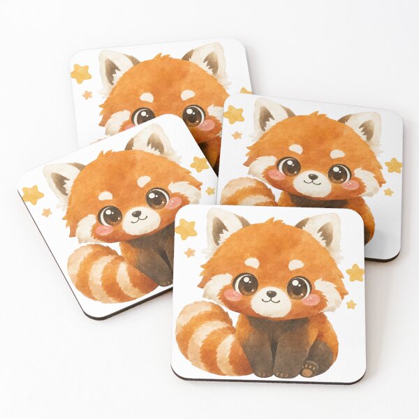 Item preview, Cute Kawaii Red Panda Watercolor Stars designed and sold by MH Digital Studio .