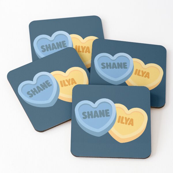 Item preview, Shane & Ilya Candy Hearts in Metros Blue and Raiders Yellow designed and sold by Hakuna Ricotta.