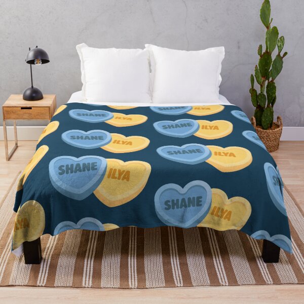 Item preview, Shane & Ilya Candy Hearts in Metros Blue and Raiders Yellow designed and sold by Hakuna Ricotta.