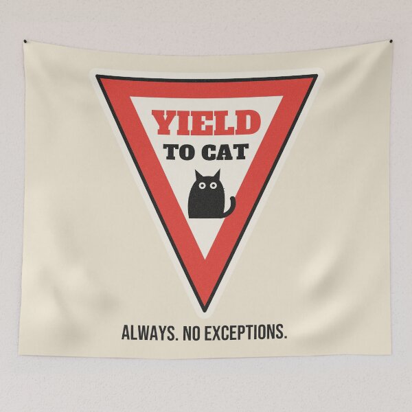 Item preview, Yield to Cat Funny Road Sign designed and sold by somebasic.