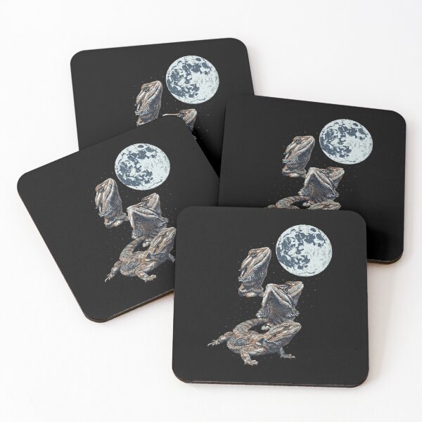 Item preview, Playing Bearded Lizards Under Full Moon Night Wildlife Design designed and sold by Ostericaimusa.
