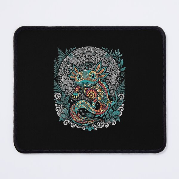 Item preview, Ornamental Axolotl with Mesoamerican Calendar Pattern designed and sold by MiALopezArt.
