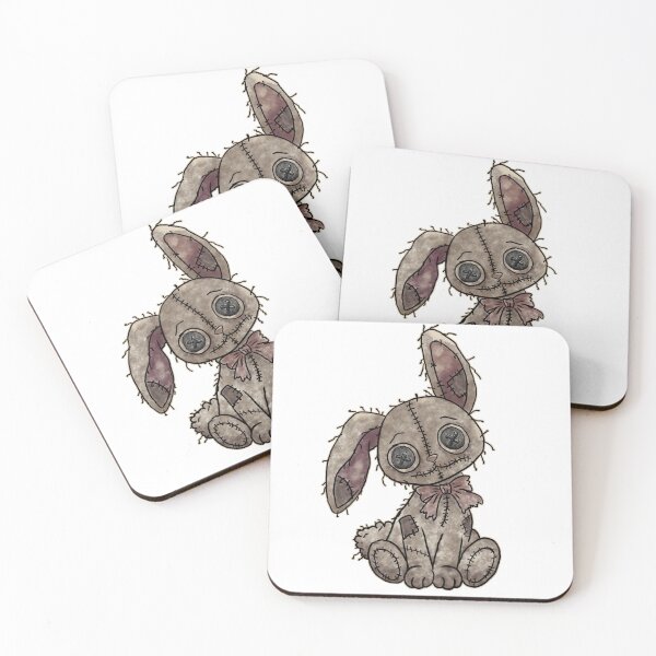 Item preview, Creepy Cute Stitched Rabbit Doll - Gothic Pastel & Spooky Plush Design designed and sold by Potattoo.