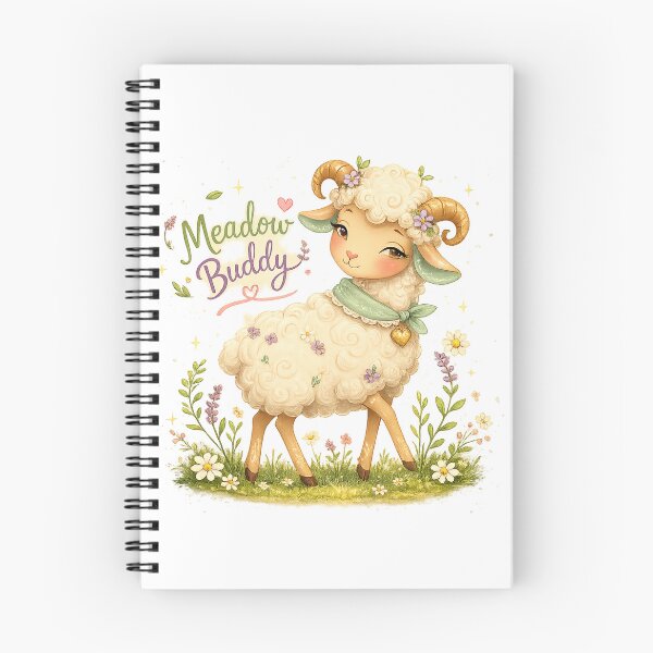 Item preview, Fluffy Sheep Lamb Cottagecore Floral Spring Art Meadow Buddy Quote designed and sold by inkoutninja.