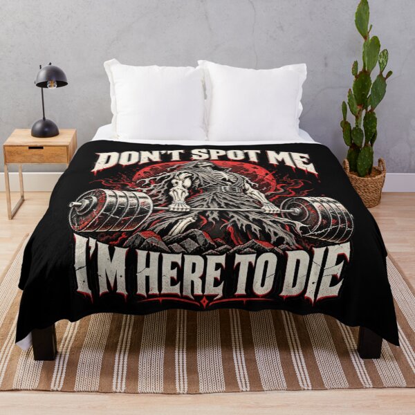 Item preview, Don't Spot Me I'm Here To Die Funny Gym Grim Reaper Deadlift designed and sold by MaskedTarget.