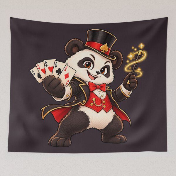 Item preview, Cute Panda Magician With Playing Cards designed and sold by ImagenFusionP.