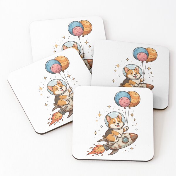 Item preview, Corgi Space Explorer Cute Astronaut Dog Planet Balloons designed and sold by NewYorkColours.