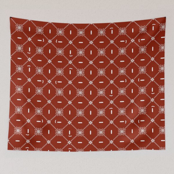 Item preview, Red Elegant Terracotta Geometric Floral Pattern designed and sold by การออกแบบคิงซาคาอิ.