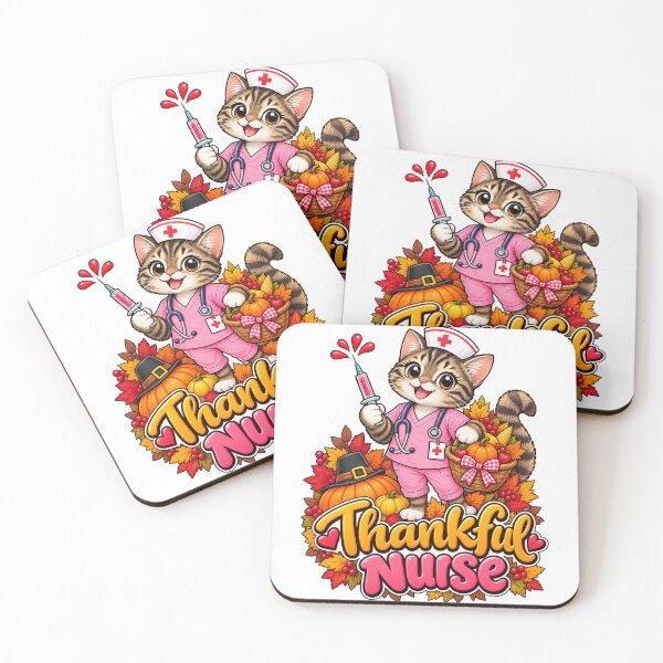 Item preview, Cat Thankful Nurse Nursing Fall Thanksgiving designed and sold by QuiteOrbit.