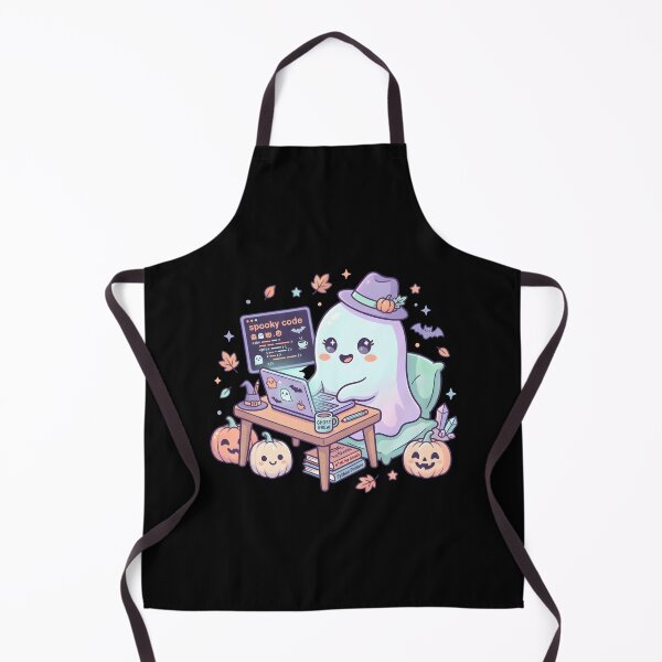 Item preview, Spooky Code Kawaii Ghost Programmer designed and sold by ShopAndFun.